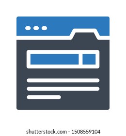 web page glyph colour vector icon