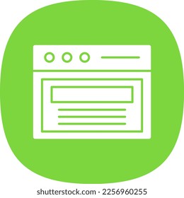 WEb Page Glyph Curve Vector Icon Design