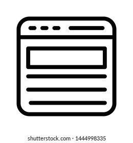 web page glyph flat vector icon