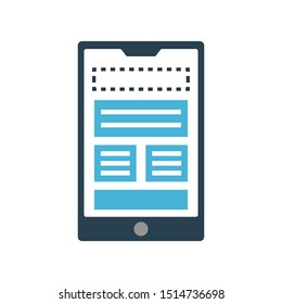 web page glyph flat vector icon