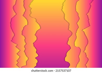Web page gradient vector background. Paper torn edges border. Colorful backdrop. Empty space for text.