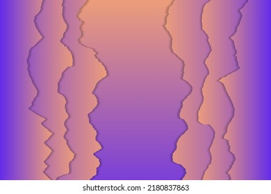 Web page gradient vector background. Paper ragged edges border. Futuristic backdrop. Banner, poster, landing page background design.