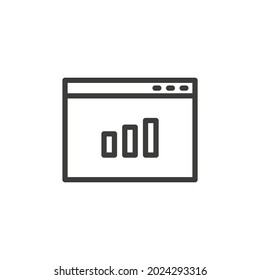Web page with graph icon on white background.