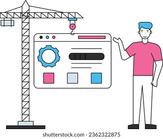 The web page hangs with the crane.