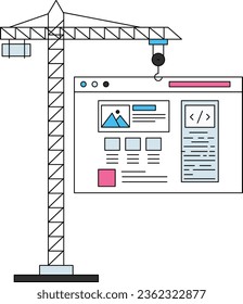 The web page hangs with the crane.