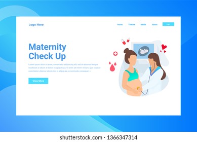 Web Page Header Maternity Check Up illustration concept landing page suitable for website creative agency and digital marketing