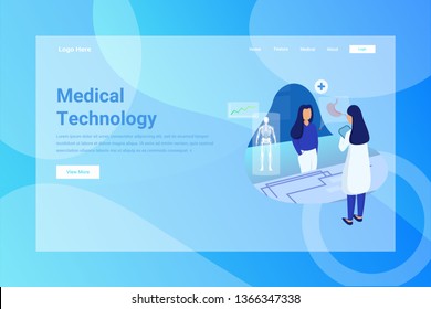 Web Page Header Medical Technology illustration concept landing page suitable for website creative agency and digital marketing
