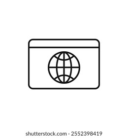 Web page icon black and white vector outline sign