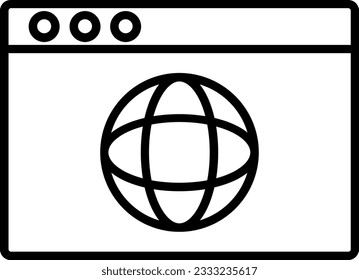 Web Page icon in detail outline style