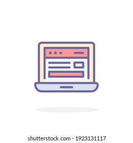 Web Page Icon In Filled Outline Style. For Your Design, Logo. Vector Illustration.