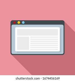 Web page icon. Flat illustration of web page vector icon for web design