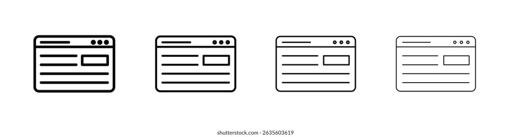 Icono de página de Web Signo de ilustración plana