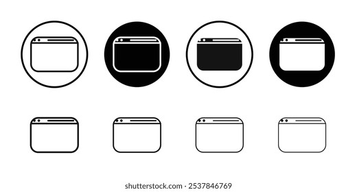 Web page icon Flat simple outline set