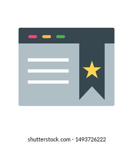 web page icon in flat style isolated. Vector Symbol illustration