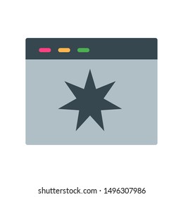 web page icon in flat style isolated. Vector Symbol illustration