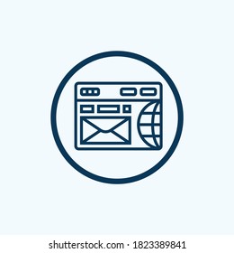 Webseite Symbol einzeln auf weißem Hintergrund aus der Sammlung der Benutzeroberfläche. Webpage Icon trendy und modern Webseite Symbol für Logo, Web, App