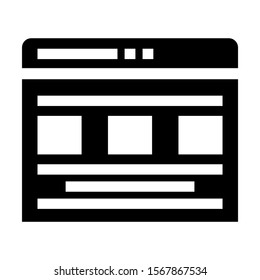 web page icon isolated sign symbol vector illustration - high quality black style vector icons
