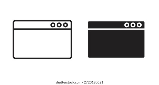 Icono de página de Web en diseño de línea. Sencillo Vector de iconos
