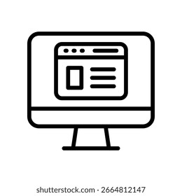 Web Page Icon Outline Vector Illustration