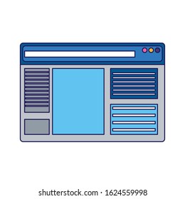 web page icon over white background, vector illustration