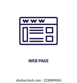 web page icon from programming collection. Thin linear web page, business, page outline icon isolated on white background. Line vector web page sign, symbol for web and mobile