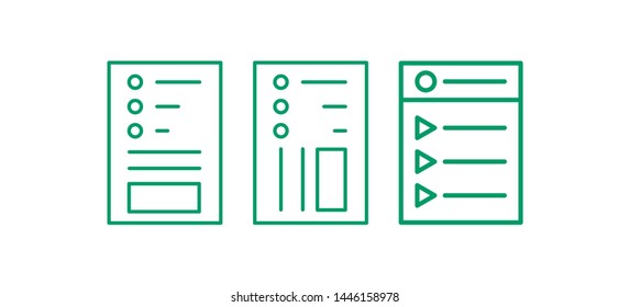 Web page icon set. Edit line logo. Note Vector illustation.