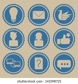 Web page icon set with stencil technique, vector 10 encapsulated postscript.