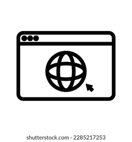 Webseite-Symbol. Unterschrift für mobiles Konzept und Webdesign. Vektorgrafik