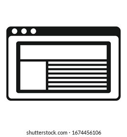 Web page icon. Simple illustration of web page vector icon for web design isolated on white background