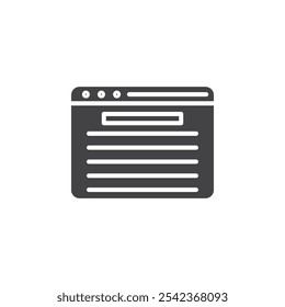 Ícone de página da Web Marca de símbolo em estilo preenchido