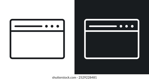 Web page icon in Thin line black color. flat simple vector symbols illustration.