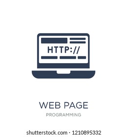 Web page icon. Trendy flat vector Web page icon on white background from Programming collection, vector illustration can be use for web and mobile, eps10