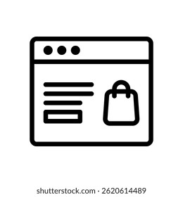 Web Page Icon Vector for Online Storefront and Shopping Interface. Website layout design for digital commerce.