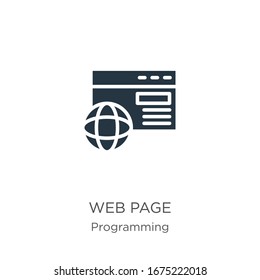 Web page icon vector. Trendy flat web page icon from programming collection isolated on white background. Vector illustration can be used for web and mobile graphic design, logo, eps10