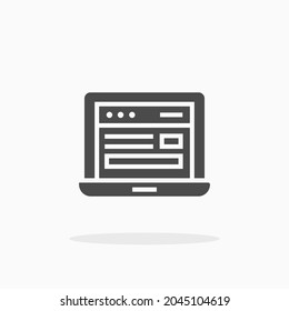 Web page icon. For your design, logo. Vector illustration.
