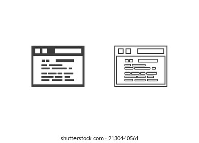 Iconos de páginas Web de diseño plano o iconos de páginas Web. 2 estilos de iconos de página web aislados en fondo blanco.