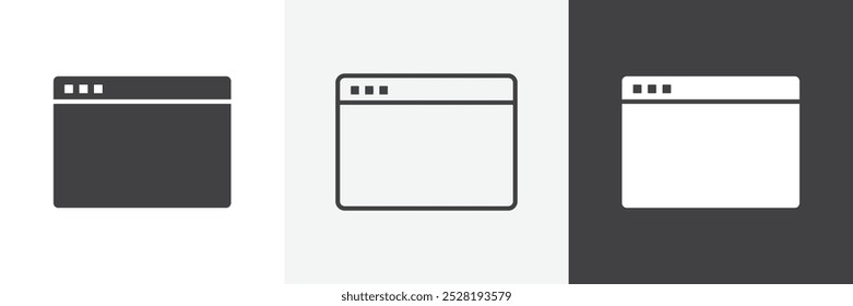 Página da Web icon.Trendy moderna plana linear vetor ilustração no fundo branco.