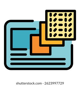 Ícone de interface de página da Web. Contornar a página da Web da interface ícone do vetor cor plana isolada