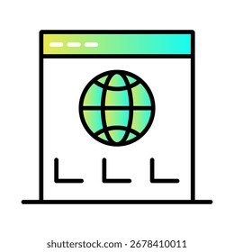 Web Página Navegador de Internet Sitio web en línea Vector Icono con trazo editable