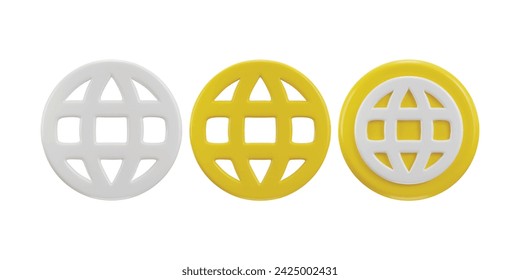 web page internet connection network visit digital technology icon set 3d render