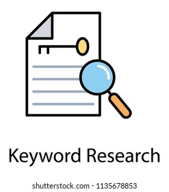 
Web page with key sign and magnifier representing keyword research
