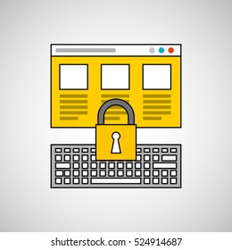web page keyboard security data vector illustration eps 10