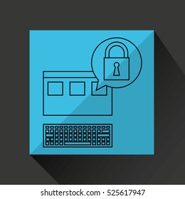 web page keyboard security data vector illustration eps 10