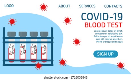 Web page of the Laboratory for the analysis of blood for coronavirus.
