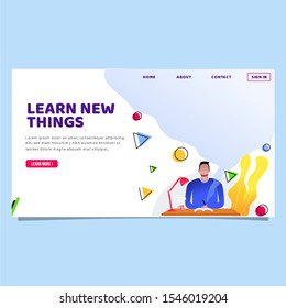 web page, landing page concept, education landing page, education illustration, modern web page