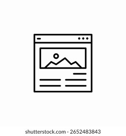 web page layout icon sign vector