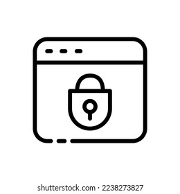 Web page line icon. Screen, monitor, electronics, browser, internet, world wide web, data, knowledge. technology concept. Vector black line icon on white background