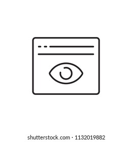 Web page line ui icon. Browser visualization symbol modern simple vector icon for webpage or mobile app