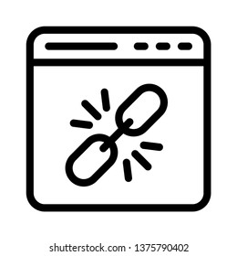 web page link break line icon 