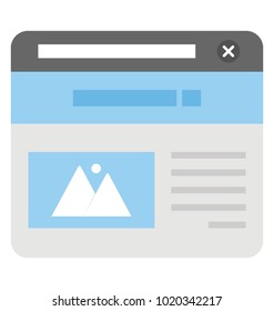 
Web page location, flat design web browser concept
